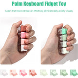 Keyboard Fidget Toy with LED Light Keyboard Fidget Keychain 4-in-1 Keyboard Decompression Button Stress Relief Fidget Gifts