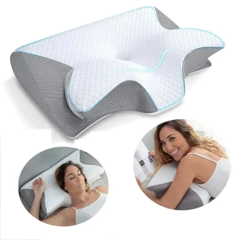 Sleep Memory Pillow Butterfly Memory Foam Neck Pillows Contoured Sleep For Neck Pain Relief Stomach Support Comfortable Pillow
