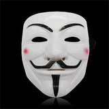 Guy Fawkes Mask Black/White Revolutionary Style Halloween Cosplay Face Cover Party Accessories
