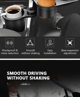 Car Cup Holder Expender Multi-Function Drink Holder with Food Table 360 Degree Adjustable Base Tray for Lunch Snack