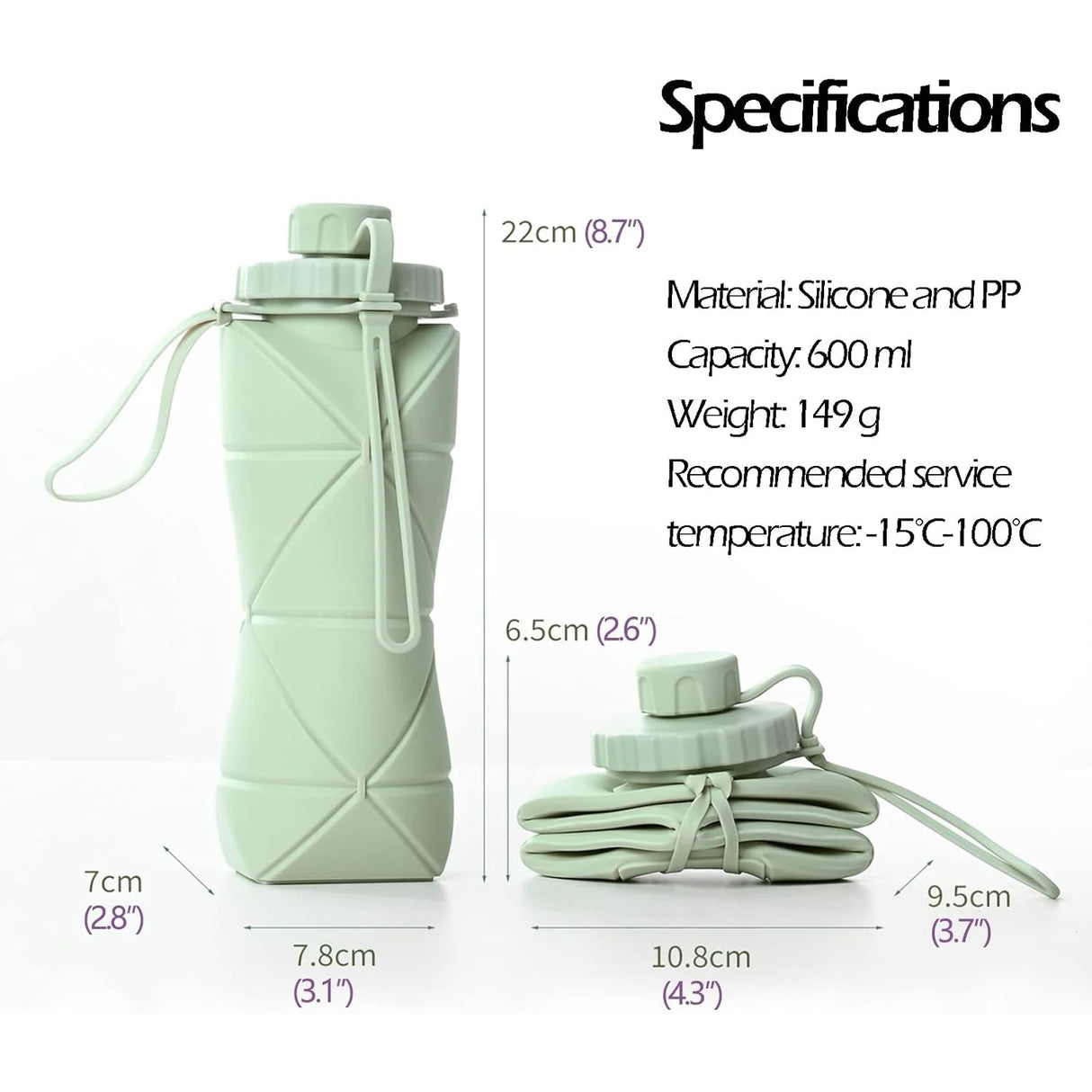 Silicone Collapsible Sports Water Bottles Outdoor Camping Folding Water Cup Large Capacity Travel Foldable Leakproof Kettle