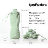 Silicone Collapsible Sports Water Bottles Outdoor Camping Folding Water Cup Large Capacity Travel Foldable Leakproof Kettle