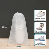 Portable Shoe Storage Drawstring Eco Storage Bag for Sundries Non-woven Bag Cover Anti-yellow White Shoe Dustproof Shoe Cover