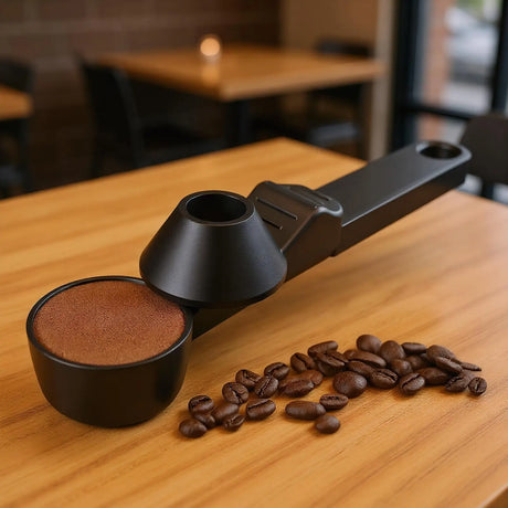 Handle Coffee Scoop with Funnel Long Measure Cup Ground Coffee Scooper for Kitchen Dormitory Apartment Cafe Bar Restaurant Flour
