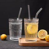 4/8Pcs Reusable Glass Straws Clear Glass Drinking Straws 8 Inch 8mm Tubes Juice Smoothie Tea Straws Glasses Straw Set for Drinks