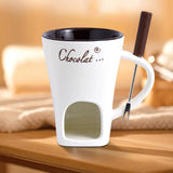Sweet Fondue Cup for Date Night and More, Chocolate Melting Cup Set with Forks, Perfect as Fondue Mug or Chocolate Fondue Mug - Ideal Gifts for Birthday, Wedding, Mini Simmer Mug