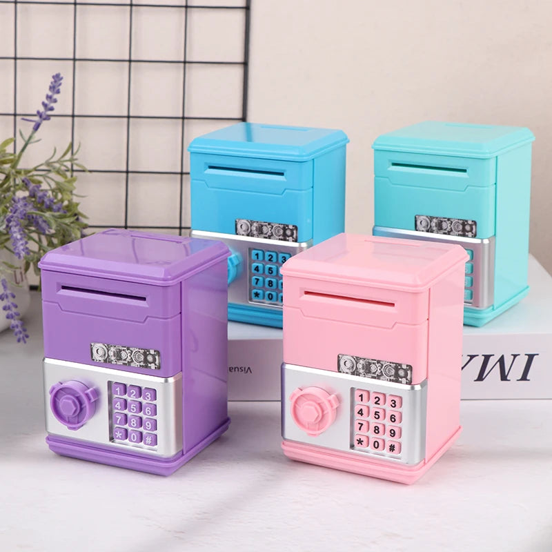 Kids Money Bank, Plastic Password Piggy Bank Mini ATM Cash Coin Money Box For Kids Birthday Toy For Children，ATM Banks Box