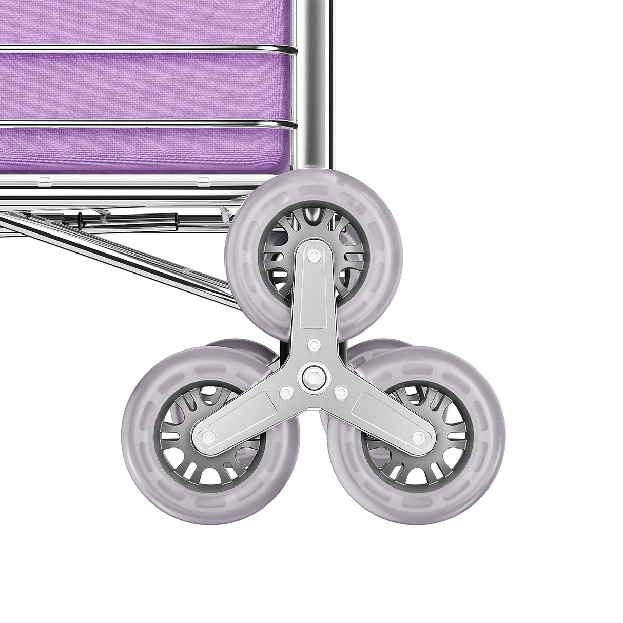 Foldable Shopping Cart with Wheels, 40kg Capacity Portable Grocery Trolley for Supermarket Market Travel Stair Climbing