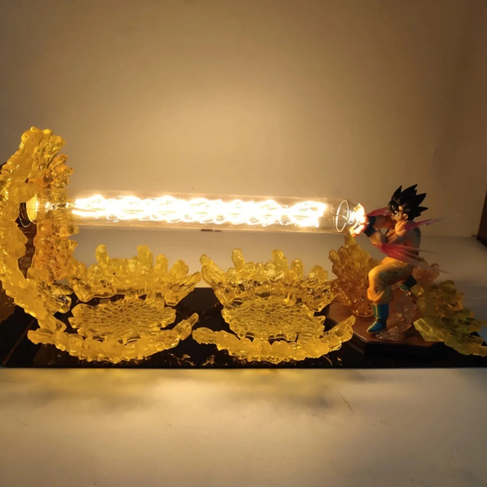 Dragon Ball Anime Son Goku KaMeHaMeHa Lamp Led Bulb Action Figures Model Figurine Figure & Base & Lamp DIY Decoration Collection