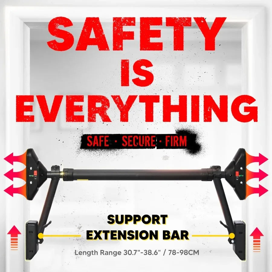 Pull Up Bar for Home Gym: Dual Direction Support System Enables Full Upper Body Workout Adjustable Height Fitness Training Equip