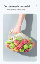 1/2pcs Cotton String Shopping Tote Bags Fruit Vegetable Storage Organizer Reusable Washable Grocery Eco Friendly Mesh Bags