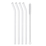 4/8Pcs Reusable Glass Straws Clear Glass Drinking Straws 8 Inch 8mm Tubes Juice Smoothie Tea Straws Glasses Straw Set for Drinks