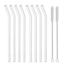 4/8Pcs Reusable Glass Straws Clear Glass Drinking Straws 8 Inch 8mm Tubes Juice Smoothie Tea Straws Glasses Straw Set for Drinks