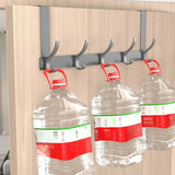 Home Multifunctional Metal Hook Door Hanger Over-The-Door Storage Rack With 6 Hooks & 1 Baskets For Hanging Clothes Wall Hanging