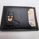 Leather Bat Wallet Personalized Superhero Mask Card Holder Bat ID Heroic Wallet Gift Unisex