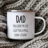 Dad Nutritional Facts Coffee Mug Enamel Cup for Papa Daddy Stepdad Father’s Day Gift Best Dad Ever Cups Dad Gifts From Kids