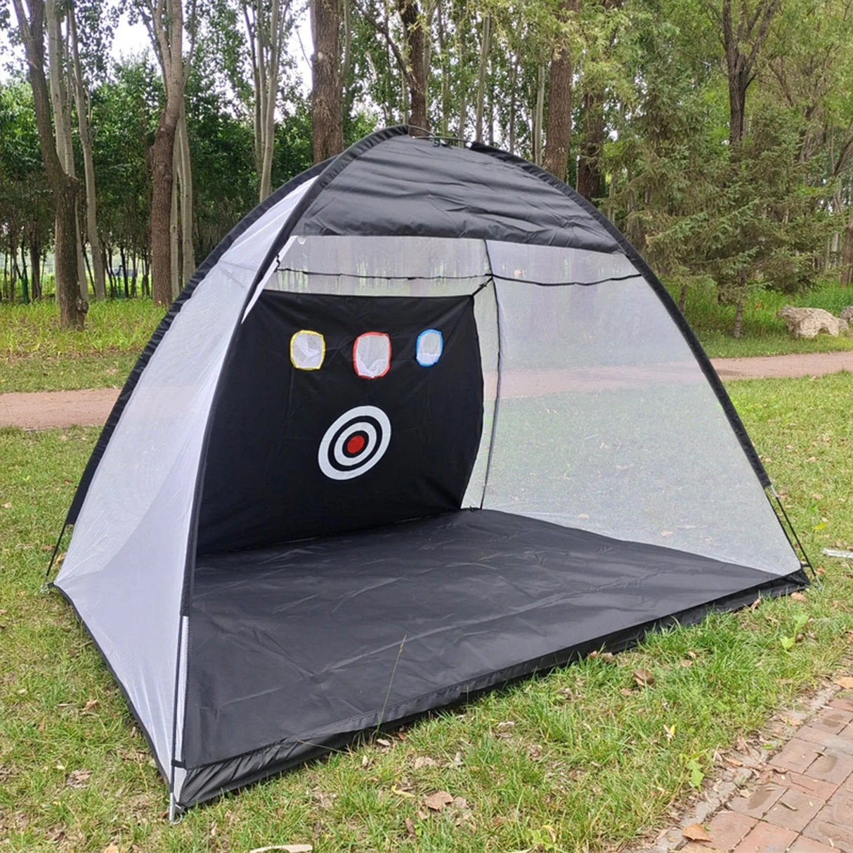 Golf Practice Tent Net  10x7ft Practice Net With Triturf Mat  Golf Hitting Aid For Backyard Home Sports Equipment Chipping Swing