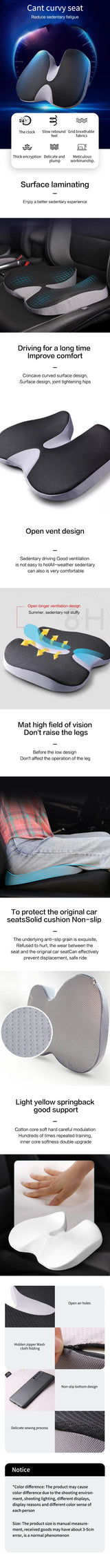 Cushion Non Slip Orthopedic Memory Foam Prostate Cushion for Tailbone Sciaticaback Pain Relief Comfort Chair Car Seat