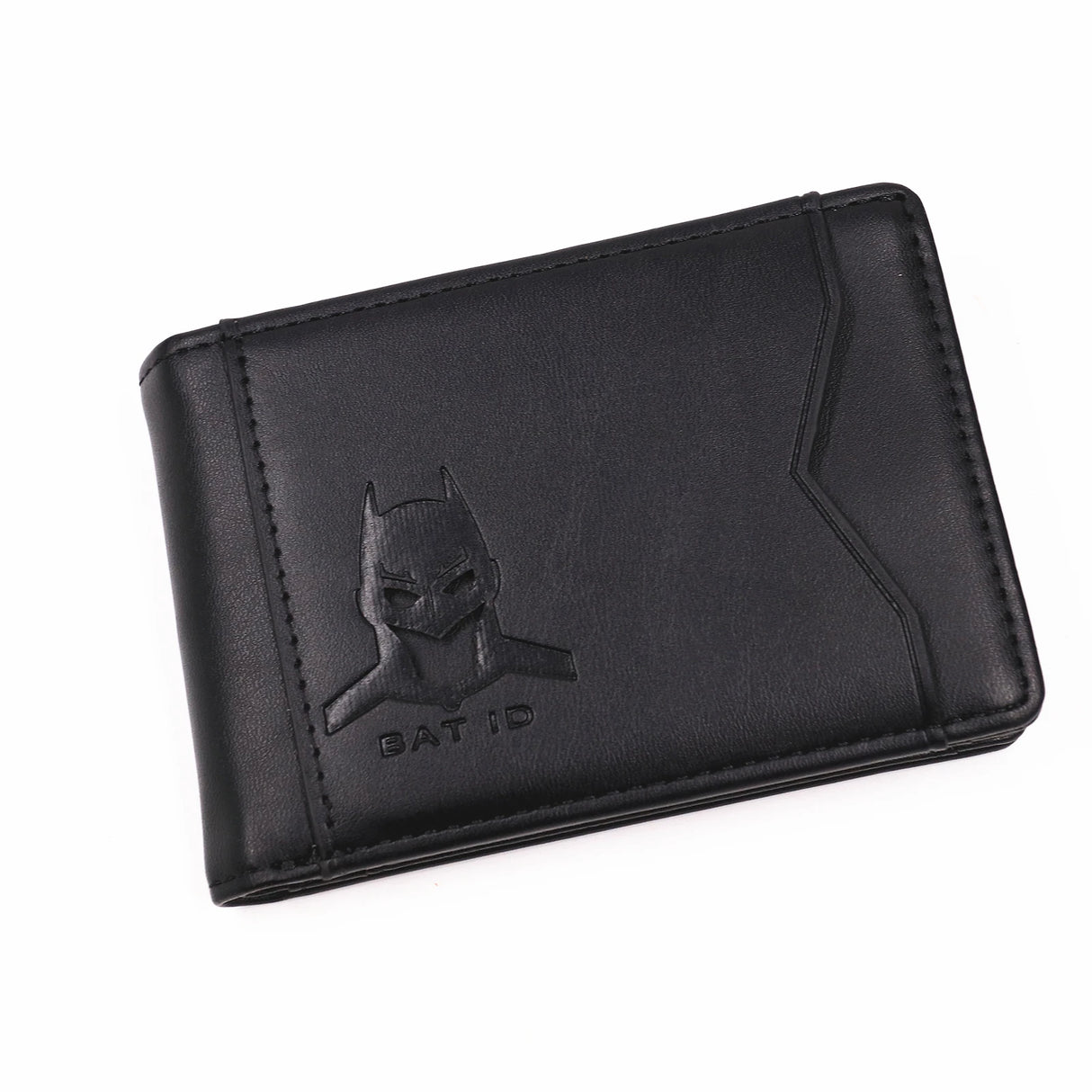 Leather Bat ID Wallet Slim Bifold Credit Card Holder Case With Cutout Superhero Face Eyes Mask Gift