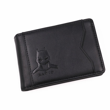 Leather Bat ID Wallet Slim Bifold Credit Card Holder Case With Cutout Superhero Face Eyes Mask Gift