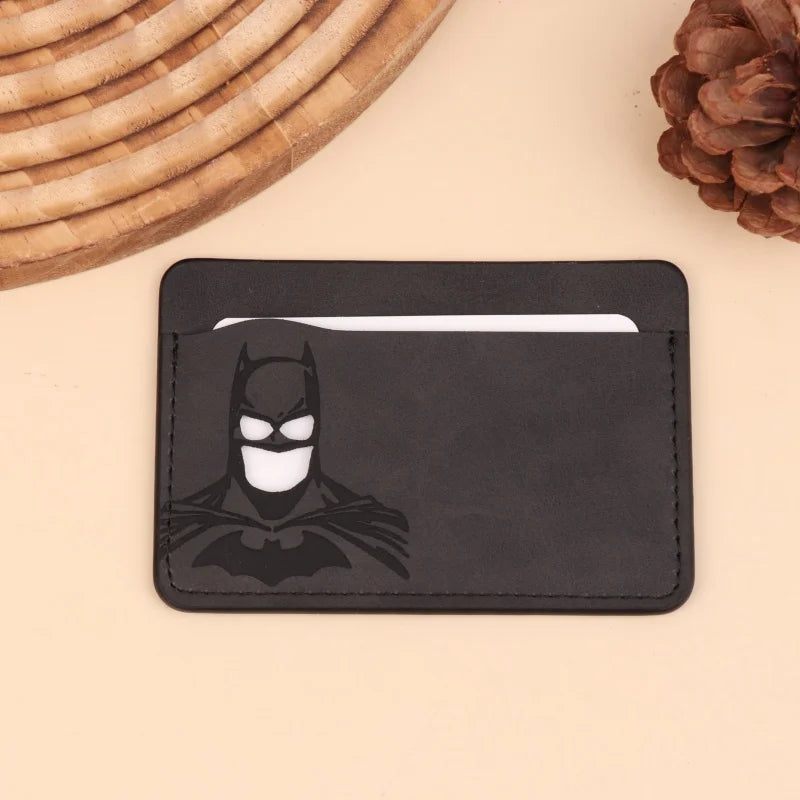 Leather Bat Wallet Personalized Superhero Mask Card Holder Bat ID Heroic Wallet Gift Unisex
