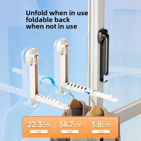 Folding Wall-mounted Clothes Drying Rack with Suction Cup Foldable Retractable Portable Clothes Drying Folding Clothes Racks