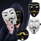 Guy Fawkes Mask Black/White Revolutionary Style Halloween Cosplay Face Cover Party Accessories