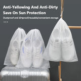 Portable Shoe Storage Drawstring Eco Storage Bag for Sundries Non-woven Bag Cover Anti-yellow White Shoe Dustproof Shoe Cover
