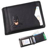 Leather Bat ID Wallet Slim Bifold Credit Card Holder Case With Cutout Superhero Face Eyes Mask Gift