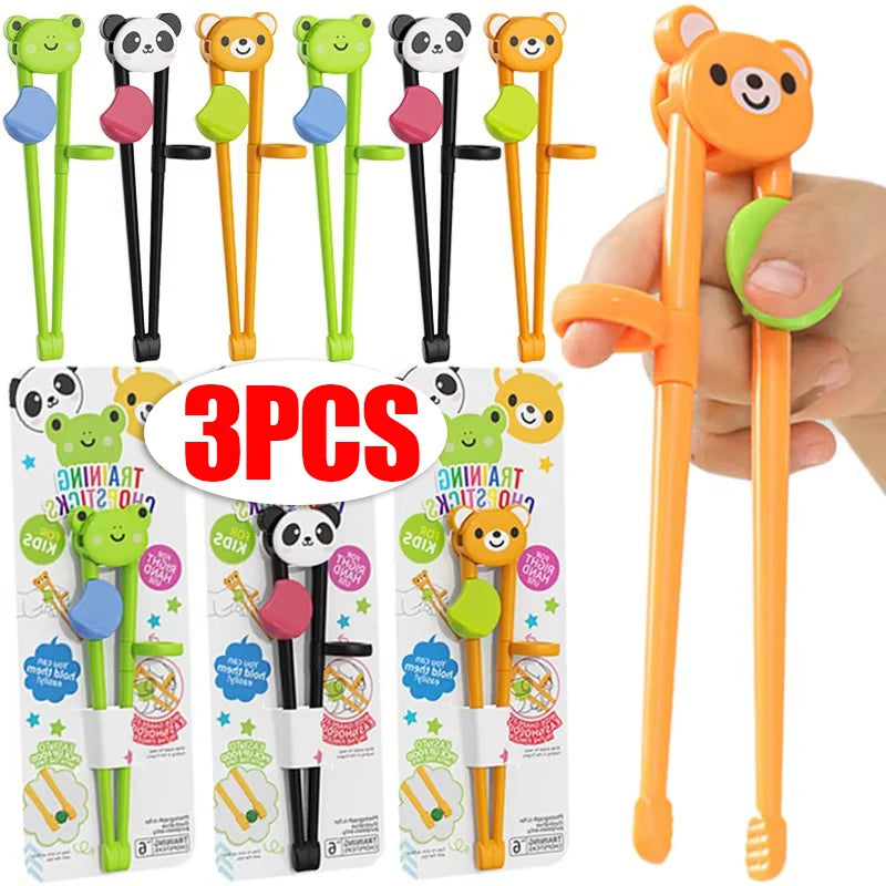 3/1PCS Cute Animal Learning Chopsticks for Children Cartoon Elementary Chopsticks Food Grade Training Chopsticks Kids Tableware
