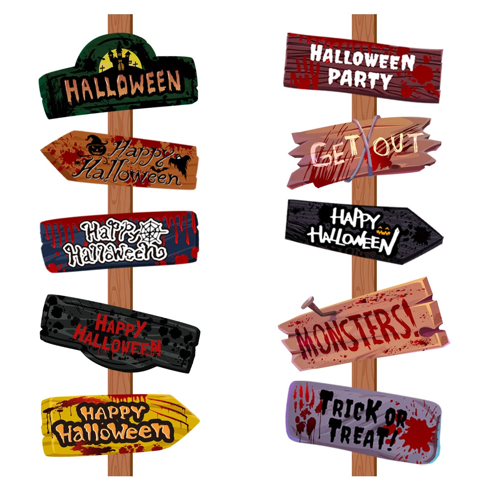 Halloween Party decor Welcome Sign Halloween Scary Themed Outdoor Yard Signs Decor Halloween Party Home Garden Decor