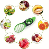 3-in-1 Avocado Peeler, Slicer, and Corer Multifunctional Kitchen Tool for Easy Fruit Prep, Durable Plastic, Ergonomic Handle