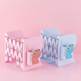 Adjustable Metal Bookends Desk Book Storage Stretch Book Holder With Pen Holder Office Supplies For Desktop Organization