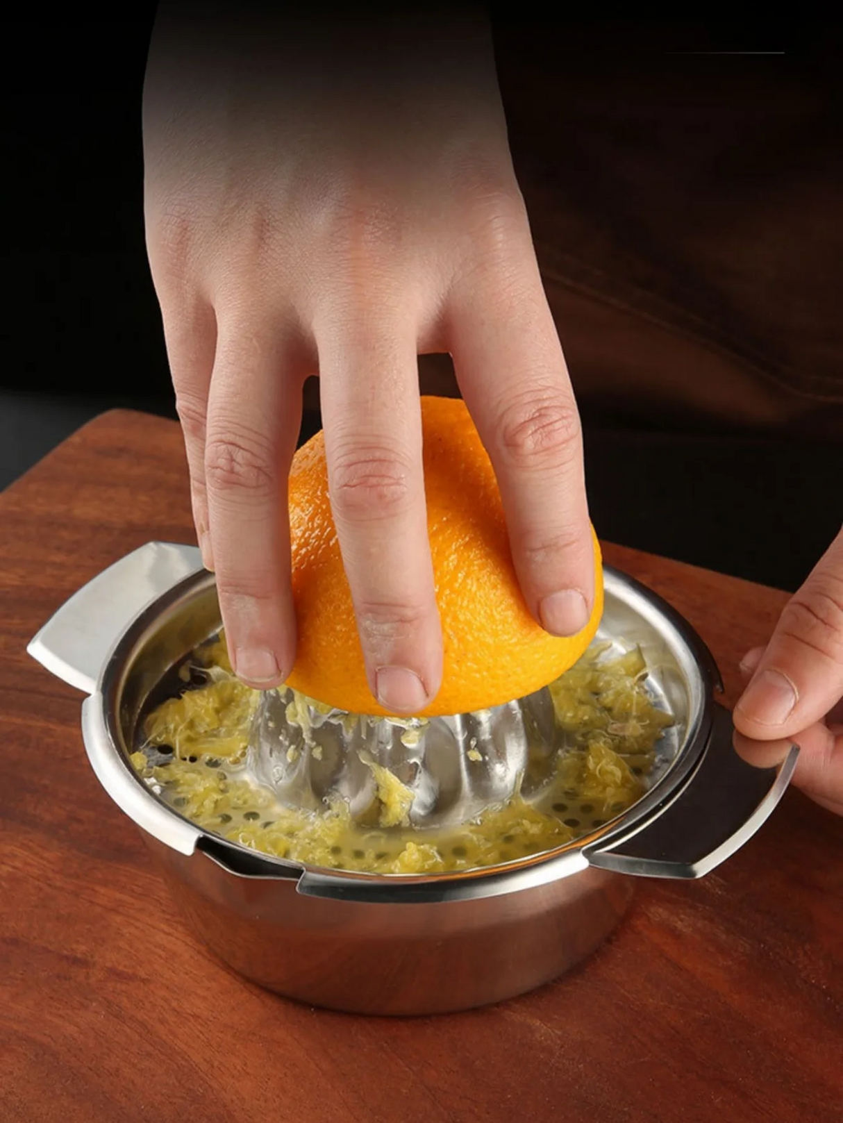 Manual Stainless Steel Lemon Orange Squeezer Citrus Juicer Hand Press with Bowl And Strainer for Fresh Juice Extraction