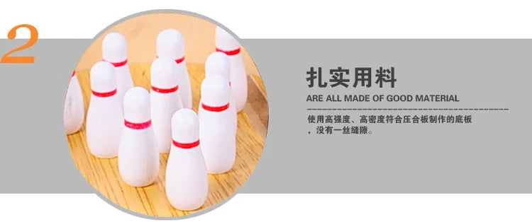 High-end small safe wooden children's educational innovation toys mini bowling set tabletop game wooden parent-child fun toys