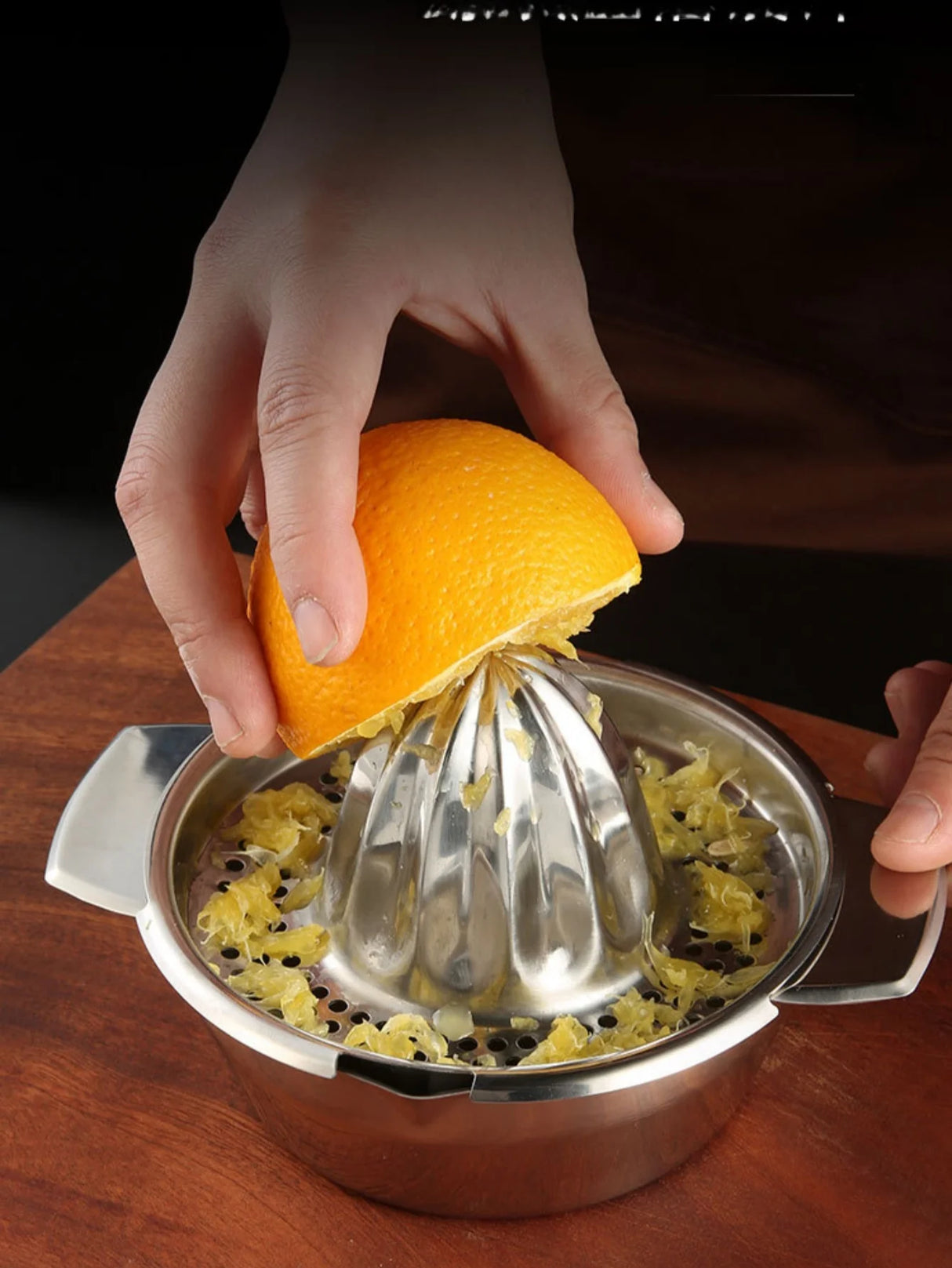 Manual Stainless Steel Lemon Orange Squeezer Citrus Juicer Hand Press with Bowl And Strainer for Fresh Juice Extraction