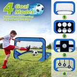 4 Modes Pop Up Kids Soccer Goal Net 4 in 1 Foldable Football Goal Indoor Outdoor for Improving Passing and Shooting Accuracy