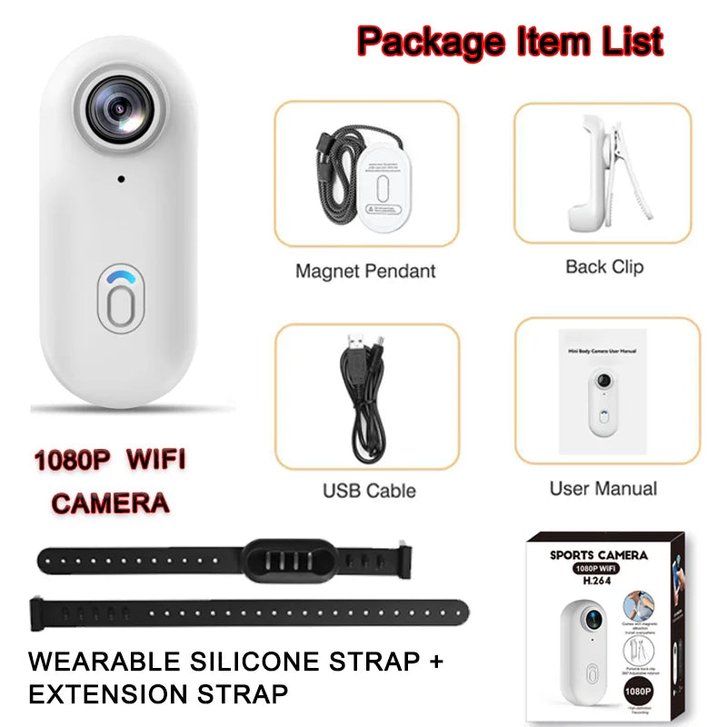 POV 4K Magnetic Body Cam Small Wireless Action Camera Magsafe Vlogging Recorder  YouTube Sports Ultra Portable Smart Pro Camera