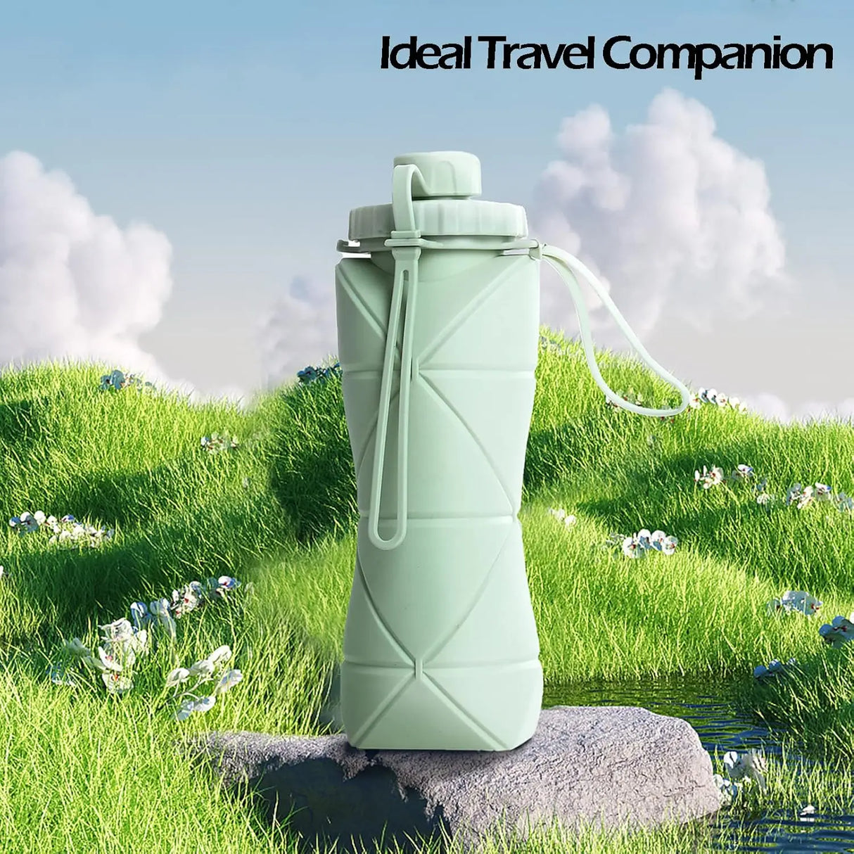 Silicone Collapsible Sports Water Bottles Outdoor Camping Folding Water Cup Large Capacity Travel Foldable Leakproof Kettle