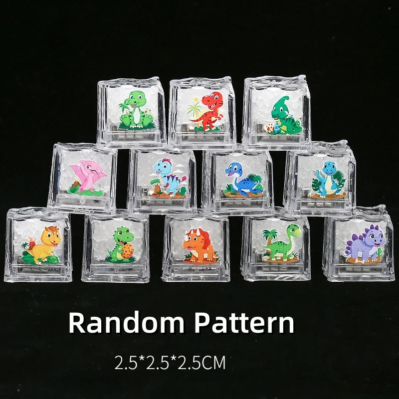 6/12PCS Kids Bath Toy Simulation Ice Cube Liquid Water Sensor Reusable Glowing Flashing Ice Cube for Bathtub, Swimming Pool