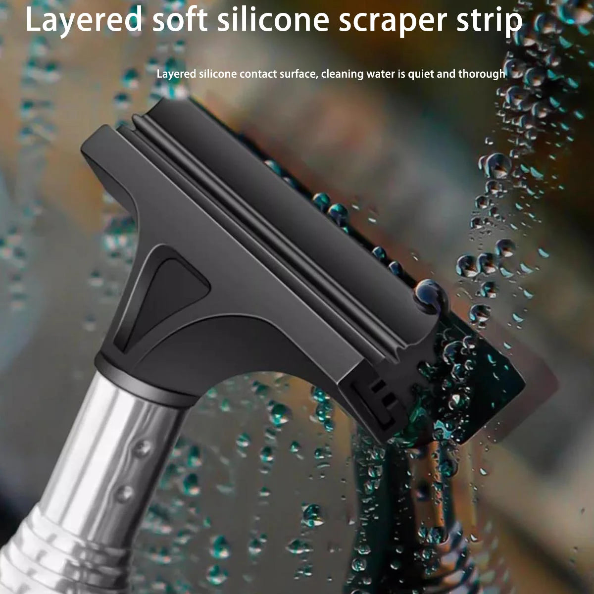 Car Rearview Mirror Wiper Telescopic Handle Durable Stainless Auto Glass Cleaning Tools Cleaning Brush