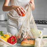 1/2pcs Cotton String Shopping Tote Bags Fruit Vegetable Storage Organizer Reusable Washable Grocery Eco Friendly Mesh Bags