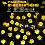 Solar String Lights Outdoor Crystal Fairy Light Chritmas Garland 8 Modes Waterproof Patio Light for Garden Party Decor