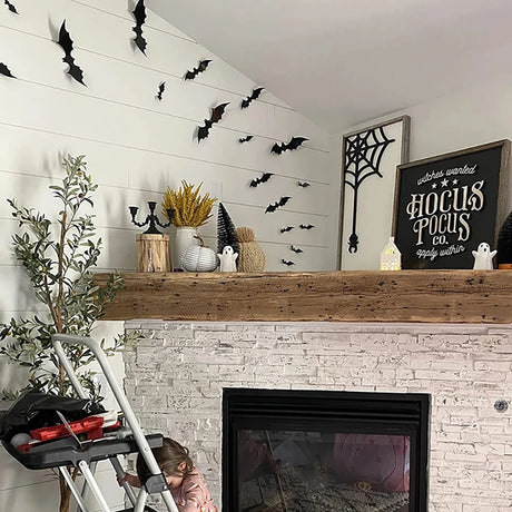 Halloween Bats Decorations,3D Pvc Bat on The Wall,Black Bats Wall Stickers,Halloween Scary Props