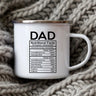 Dad Nutritional Facts Coffee Mug Enamel Cup for Papa Daddy Stepdad Father’s Day Gift Best Dad Ever Cups Dad Gifts From Kids