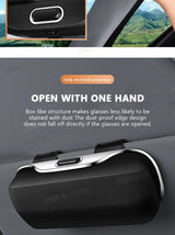 Car Glasses Box Portable Press Switch Sunglasses Holder Support Driver Goggle Case Car Sun Visor Eyeglasses Storage Box