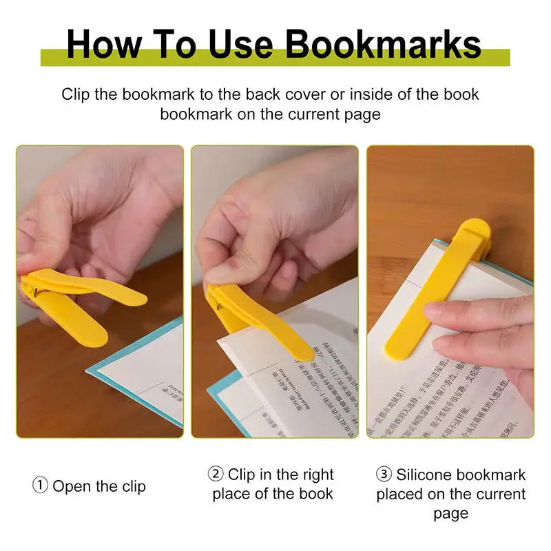 Pieces Silicone Bookmark Follows Automatically Flip Page Student Bookmarks Office Supplies Home Office School Supplies