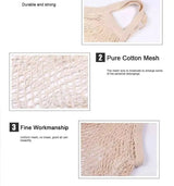 1/2pcs Cotton String Shopping Tote Bags Fruit Vegetable Storage Organizer Reusable Washable Grocery Eco Friendly Mesh Bags