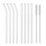 4/8Pcs Reusable Glass Straws Clear Glass Drinking Straws 8 Inch 8mm Tubes Juice Smoothie Tea Straws Glasses Straw Set for Drinks