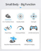 Explosion Mini Quadcopter Water, Land And Air Three-In-One Mini Drone Cross-Border Remote Control Aircraft Toy Birthday Gif